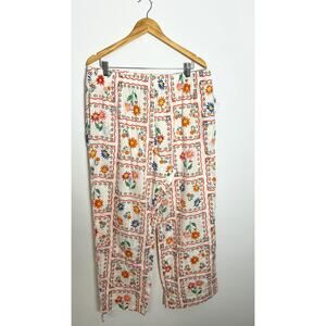 Floral Print Poplin Pajama Pants Old‎ Navy Size XL